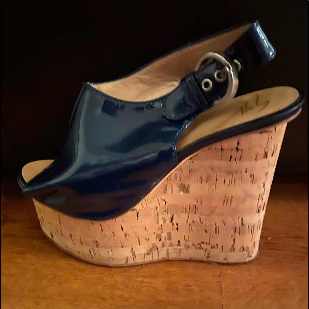 Giuseppe Zanotti Navy Cork Wedges
